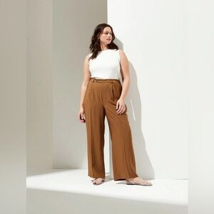 Banana Republic High-Rise Wide-Leg Lenzing Ecover Pant, BEECH, size Medium
